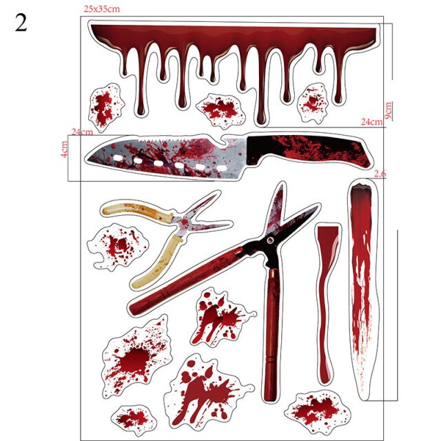 Halloween Bloody Handprint stickers