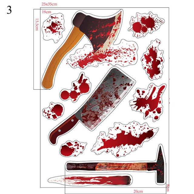 Halloween Bloody Handprint stickers