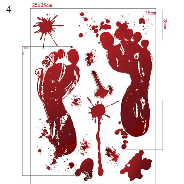 Halloween Bloody Handprint stickers