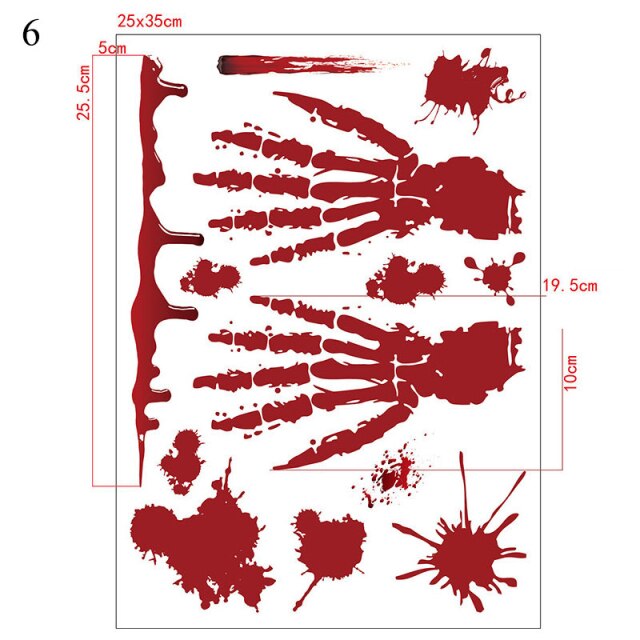 Halloween Bloody Handprint stickers