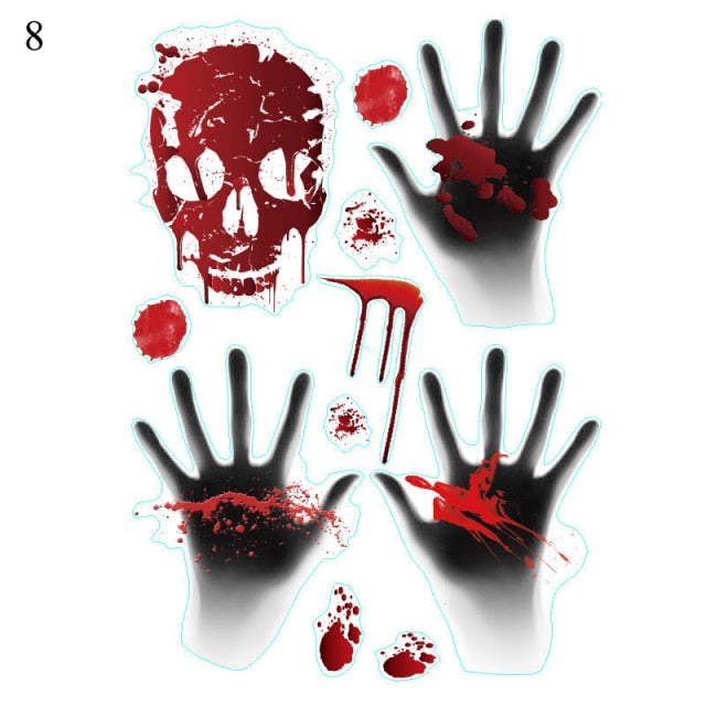 Halloween Bloody Handprint stickers