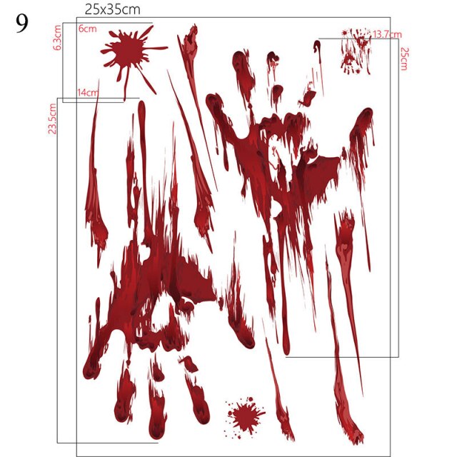 Halloween Bloody Handprint stickers