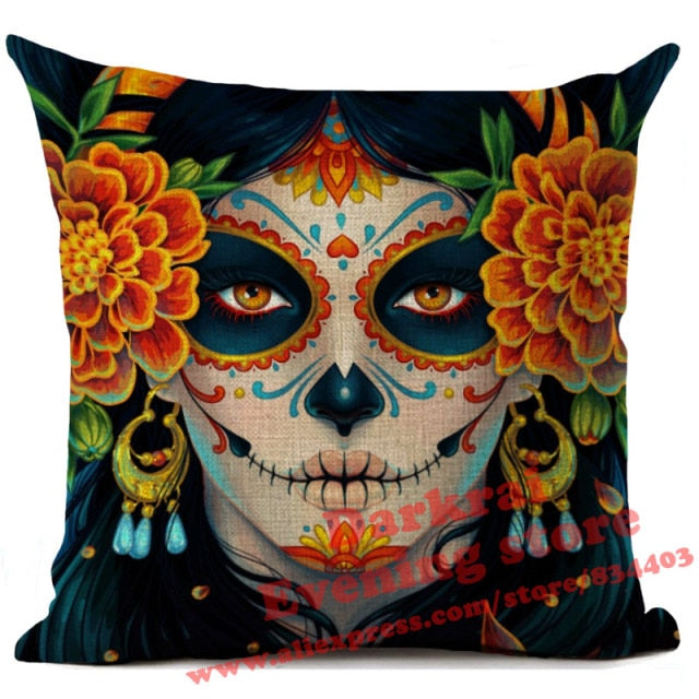 Mexican Horror Halloween Cushion Cover