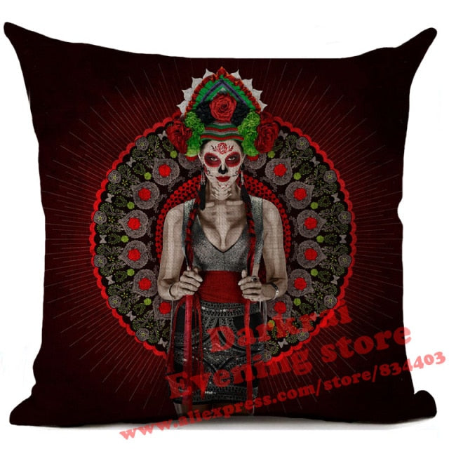 Mexican Horror Halloween Cushion Cover