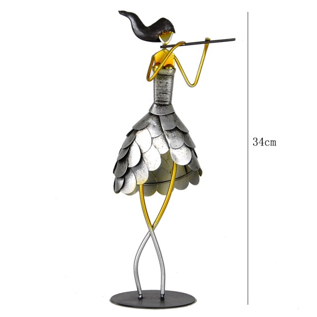 Metal Female Statue For Table Decoration