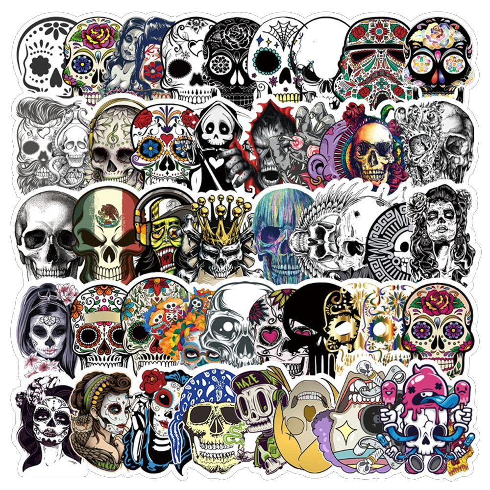 Skeleton Halloween Horror Skull Stickers For Notebook