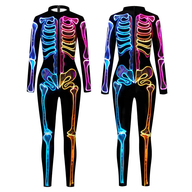 Glowing Fluorescent Skeleton Suit For Halloween