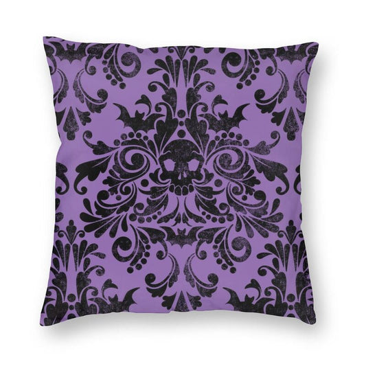 Skull Damask Pattern Cushion Cover