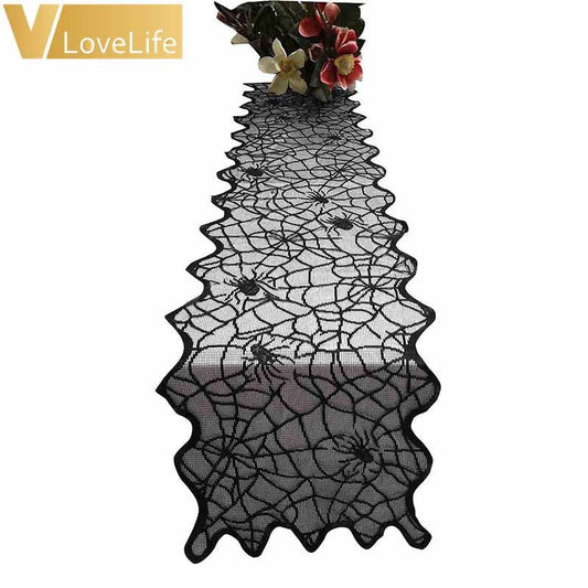 Halloween Themed Spider Web Table Runner