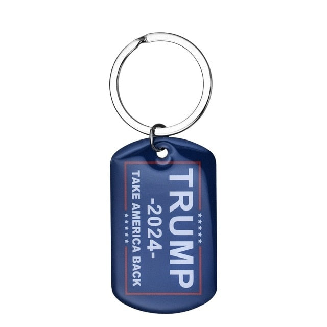 Trump 2024 Stainless Steel Keychain America