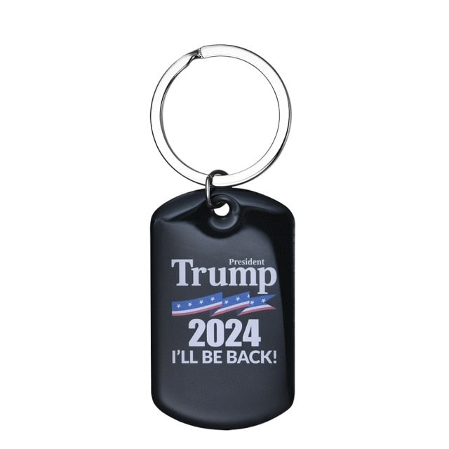 Trump 2024 Stainless Steel Keychain America