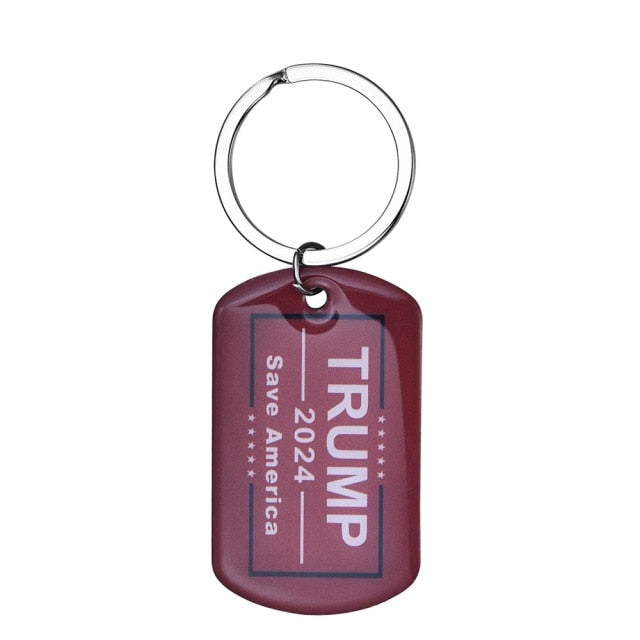 Trump 2024 Stainless Steel Keychain America