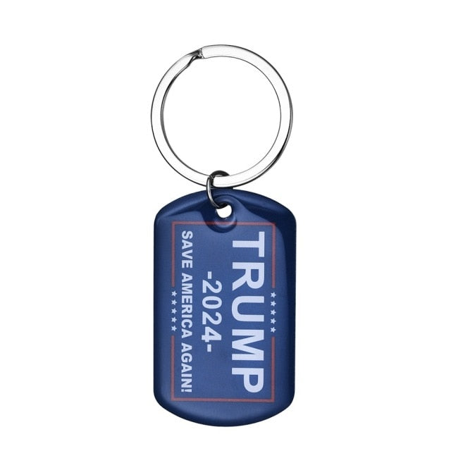 Trump 2024 Stainless Steel Keychain America