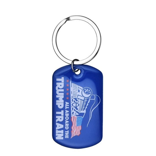 Trump 2024 Stainless Steel Keychain America