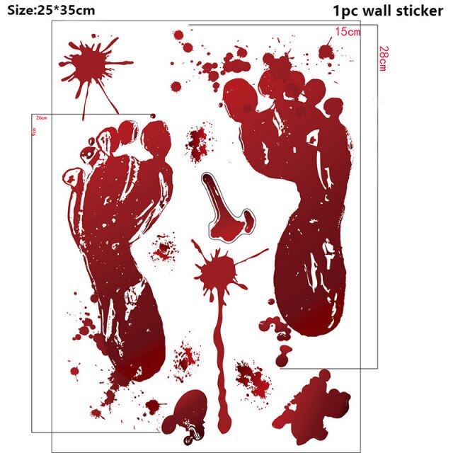 Bloody Print Halloween Wall Stickers