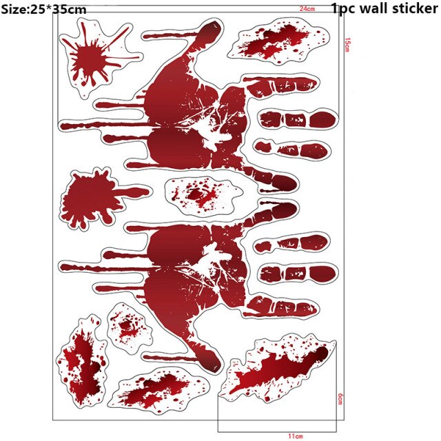 Bloody Print Halloween Wall Stickers