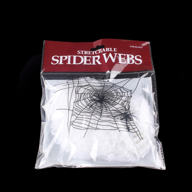 Scary Party Scene Props White Stretchy Cobweb Spider Web