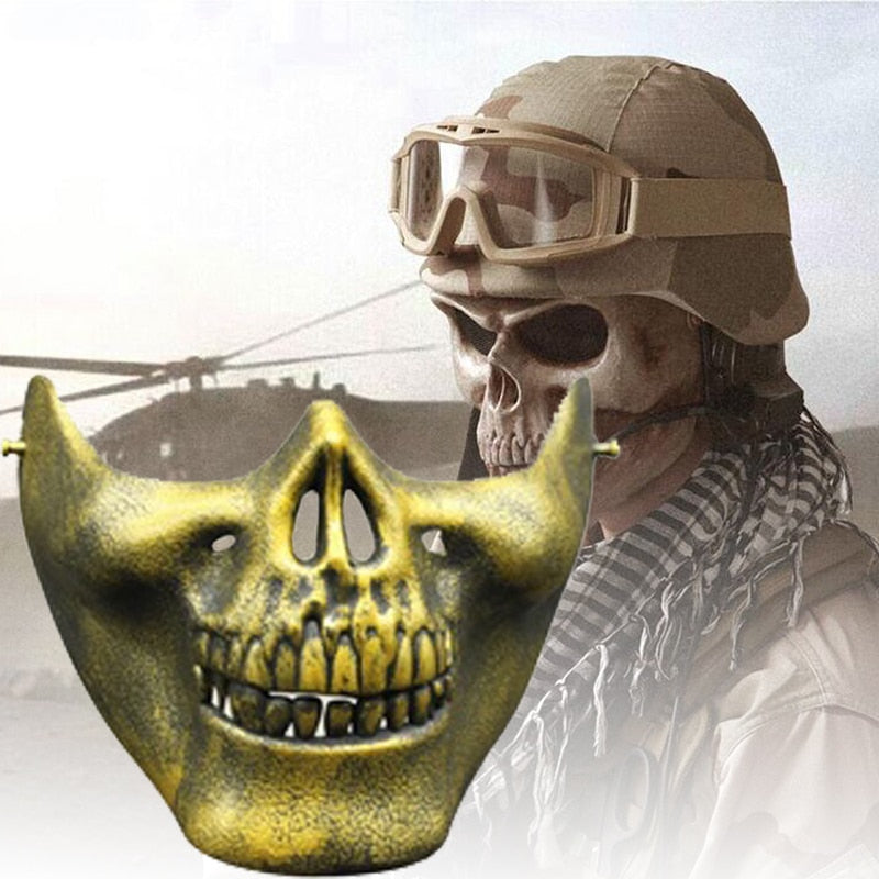 Warrior Skeleton Mask Horror Half Face Skull