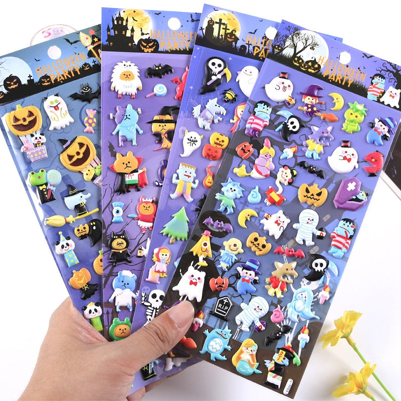Halloween Cute Pumpkin PVC Bubble Holiday Sticker
