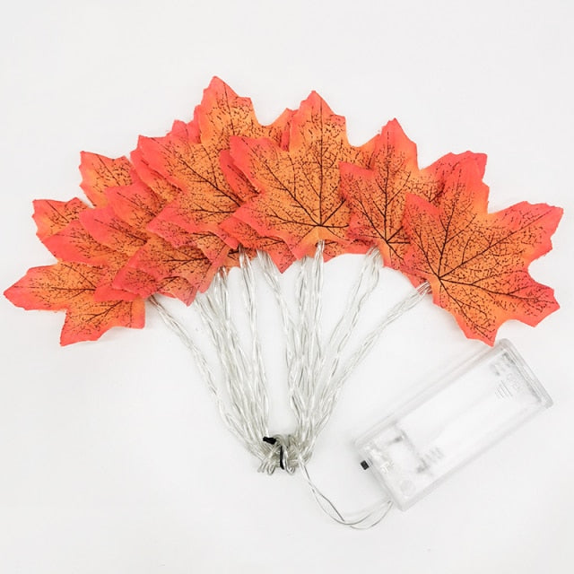 Artificial Maple Leaves With Fairy Lights