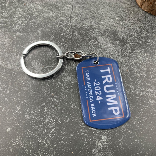 Trump 2024 Stainless Steel Keychain America