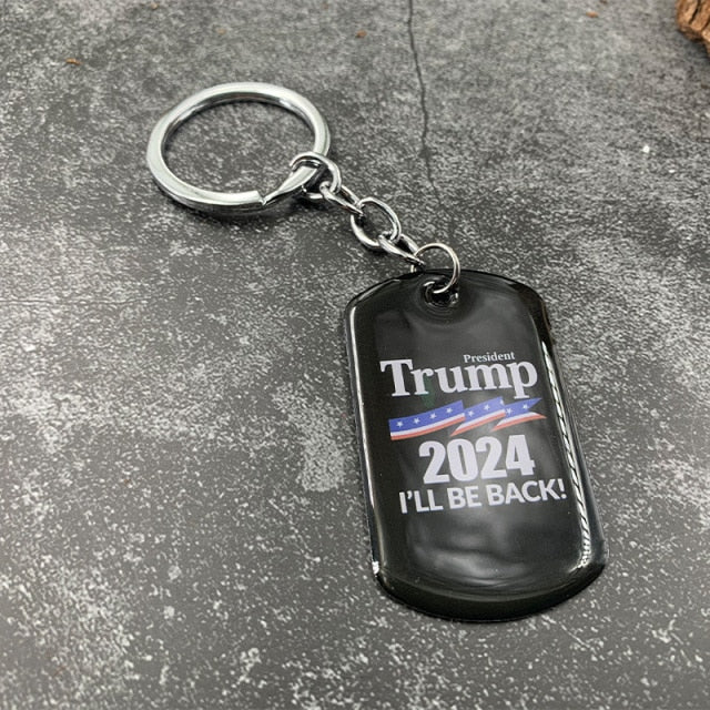 Trump 2024 Stainless Steel Keychain America