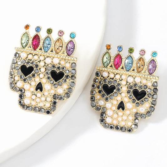 Skull stud earrings Halloween party accessory