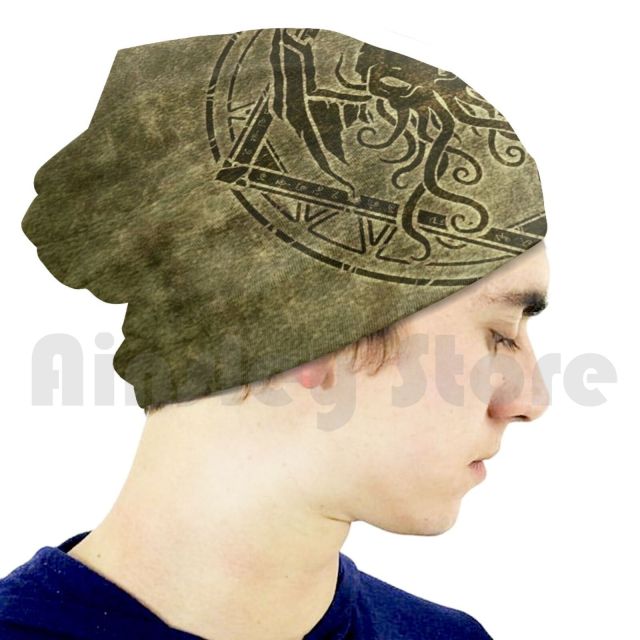 Cthulhu Design-Old Leather Beanies Pullover Cap