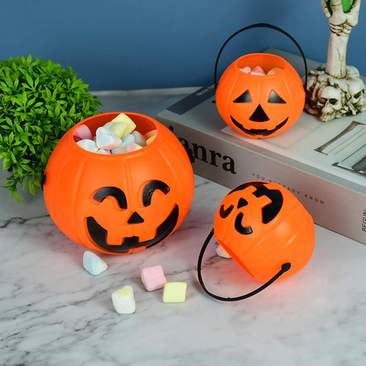 Portable Candy Bucket Pumpkin For Halloween