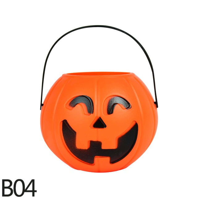 Portable Candy Bucket Pumpkin For Halloween
