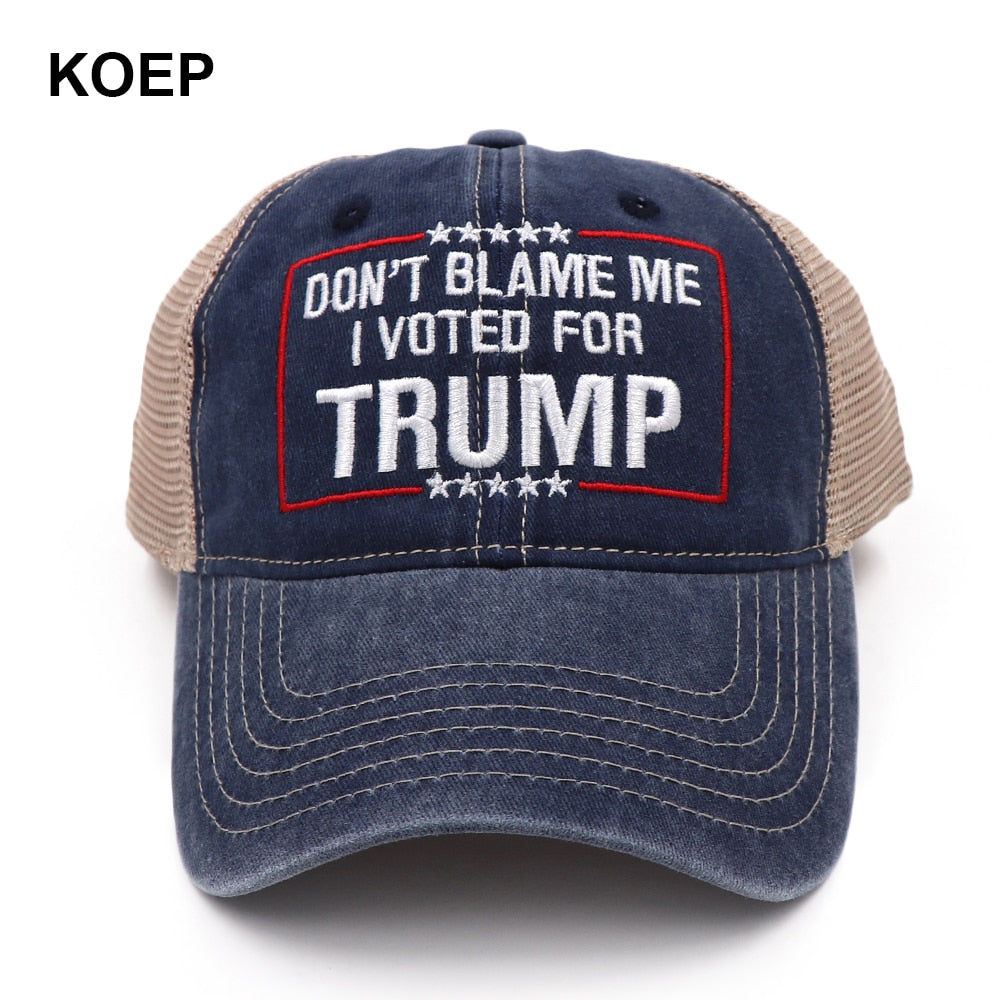 Halloween New Donald Trump 2024 Cap Washed Mesh for adults