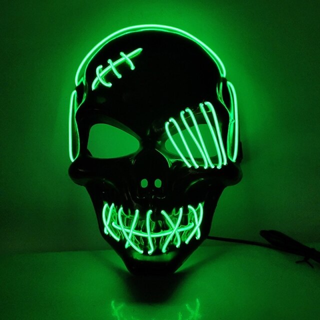 Halloween Mask LED Light Up Mask Scary Skull Ghost