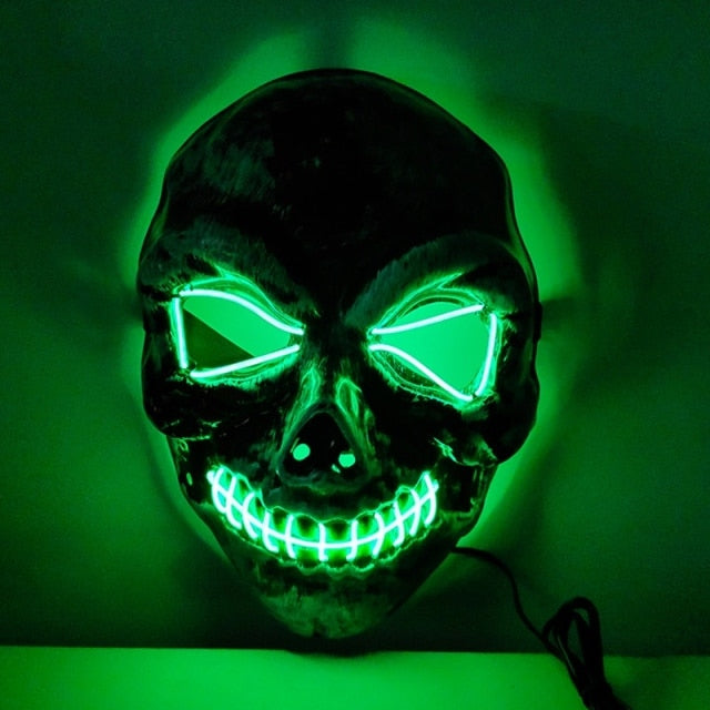 Halloween Mask LED Light Up Mask Scary Skull Ghost