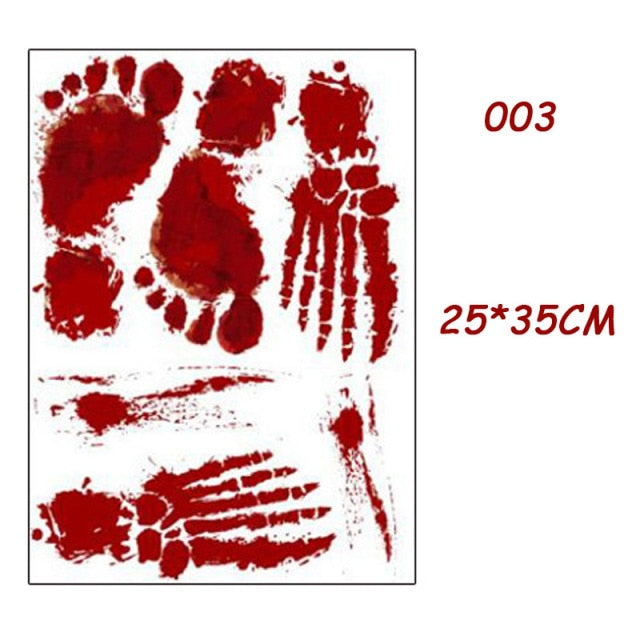 Horror Blood Handprint Footprint Sticker