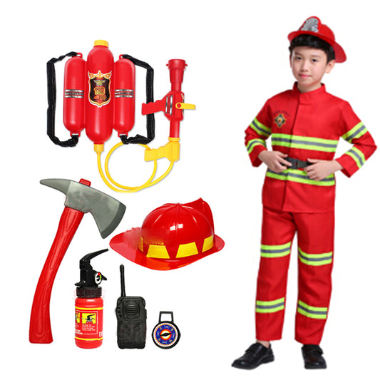 Firefighter Halloween Cosplay Uniform For Kids