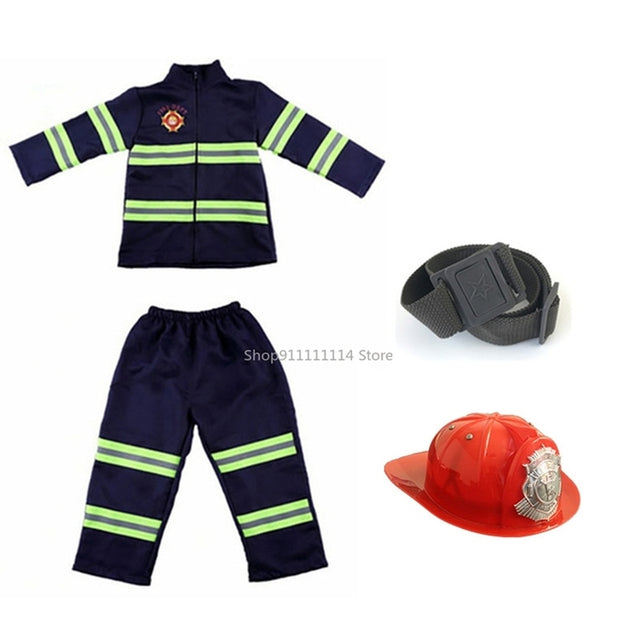 Firefighter Halloween Cosplay Uniform For Kids