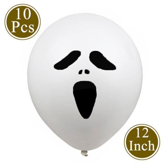 White Latex Balloons Spider Ghost Witch Air Balloons
