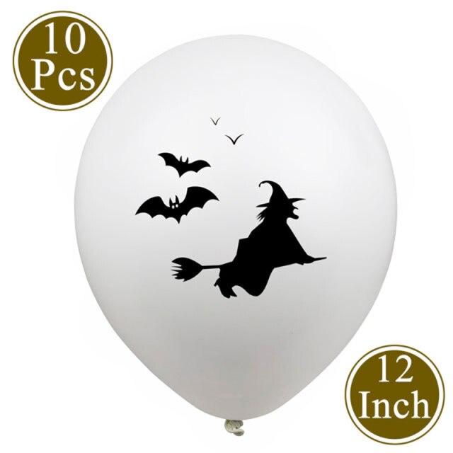 White Latex Balloons Spider Ghost Witch Air Balloons