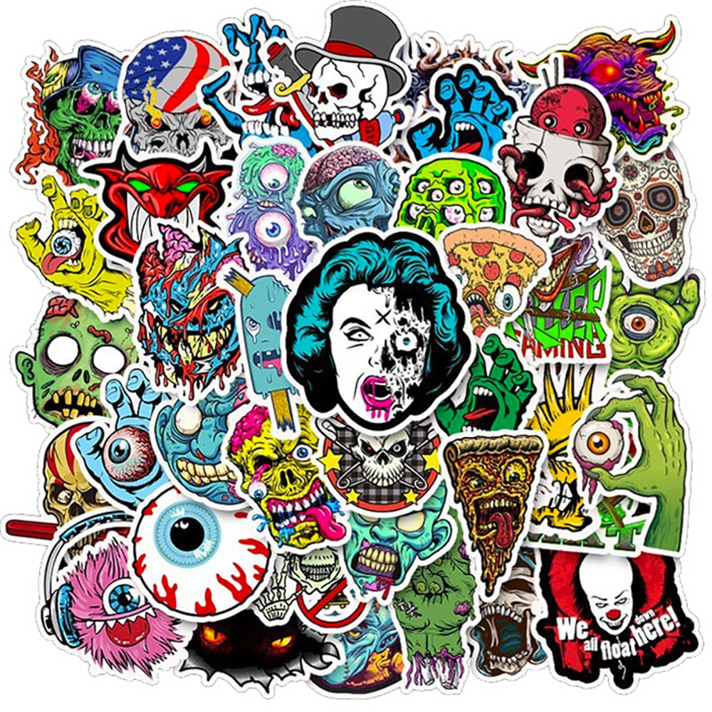 Horror Series Skull Zombie Cool Stickers