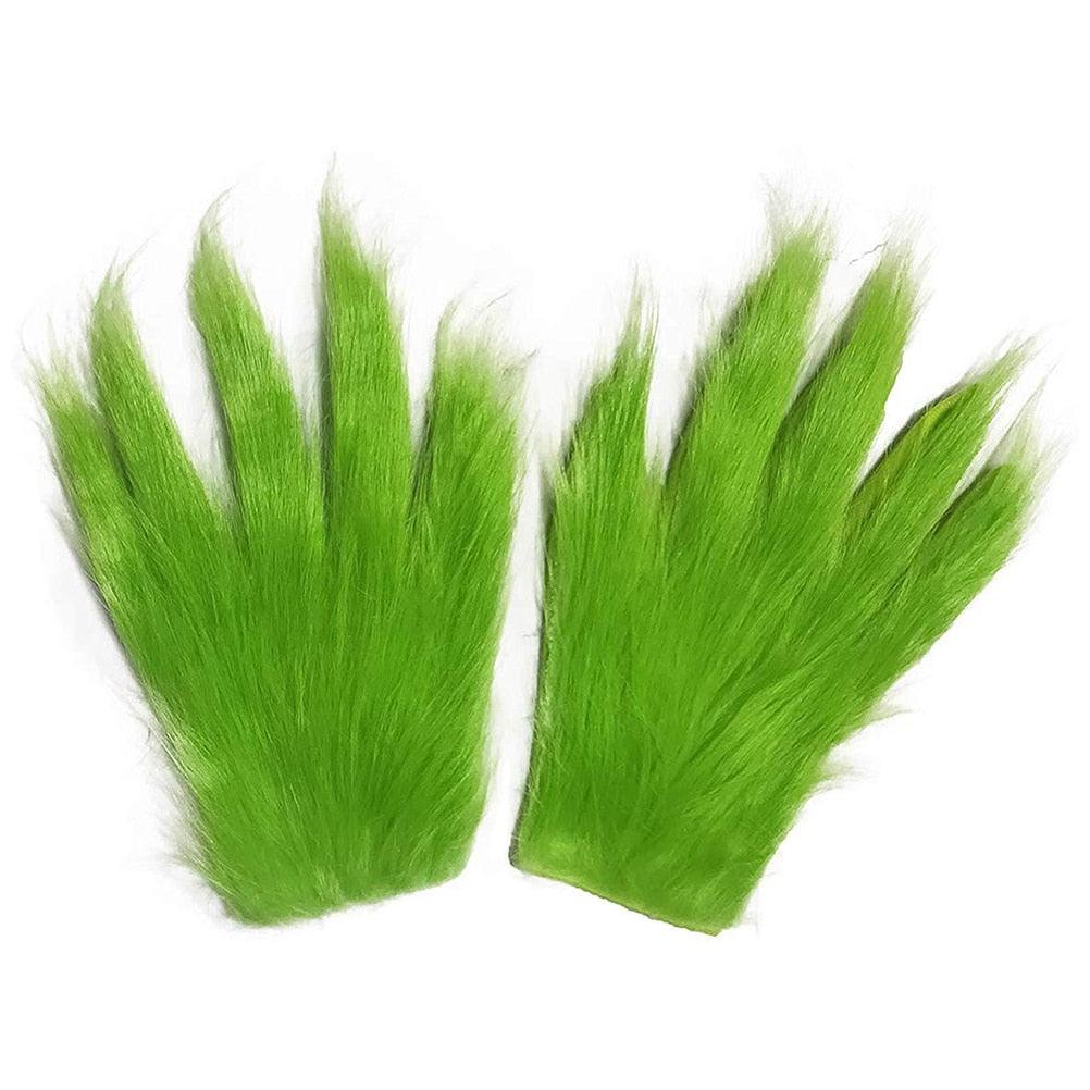 1 Pair Gloves Grinch Plush Glove Halloween - All Halloween Costumes