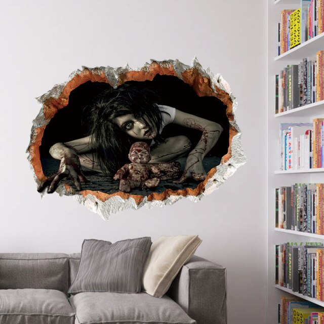Horrible Bloody Women Wall Stickers For Halloween