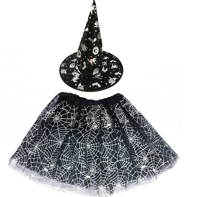 Spider Web Tutu Cobweb Skirt Witch Wizard Hat Tulle Outfits