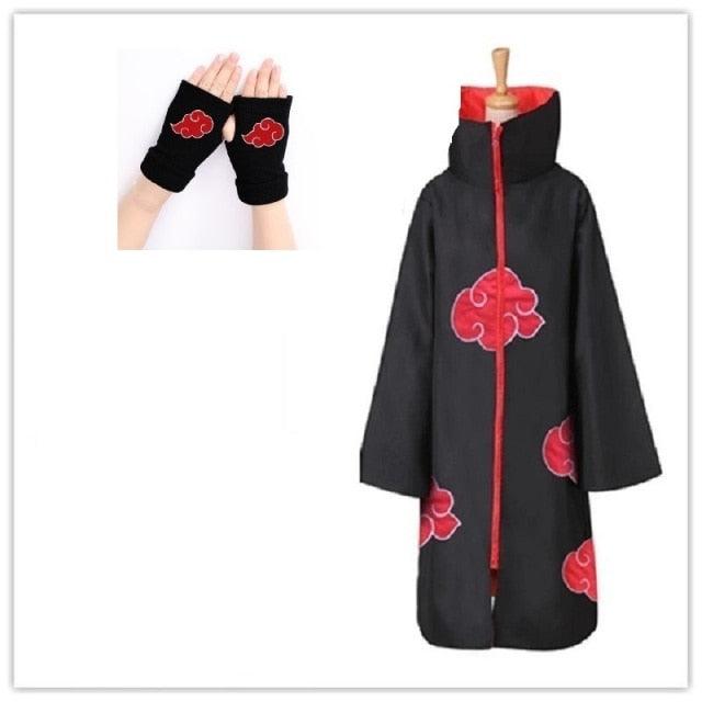 Akatsuki Costume3Pcs with Headband and Ring  Akatsuki Halloween Cloak Cape Itachi Robe Cosplay Anime Costume with Konoha Bandeau - All Halloween Costumes