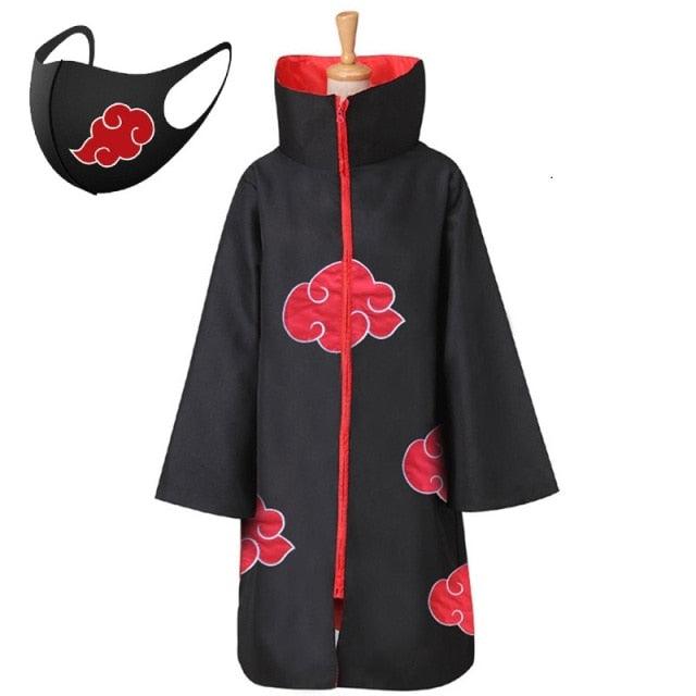 Akatsuki Costume3Pcs with Headband and Ring  Akatsuki Halloween Cloak Cape Itachi Robe Cosplay Anime Costume with Konoha Bandeau - All Halloween Costumes