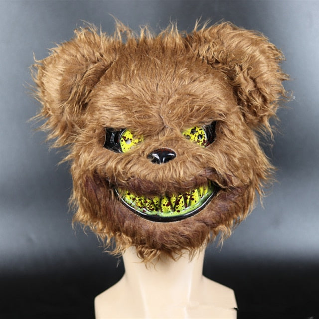 Wolf horror mask worn for Halloween