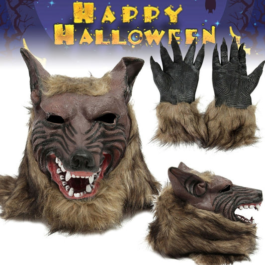 Halloween Latex Rubber Wolf Head Hair Mask