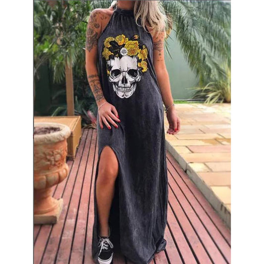 Summer Dresses Women Punk Style Loose Halter Neck