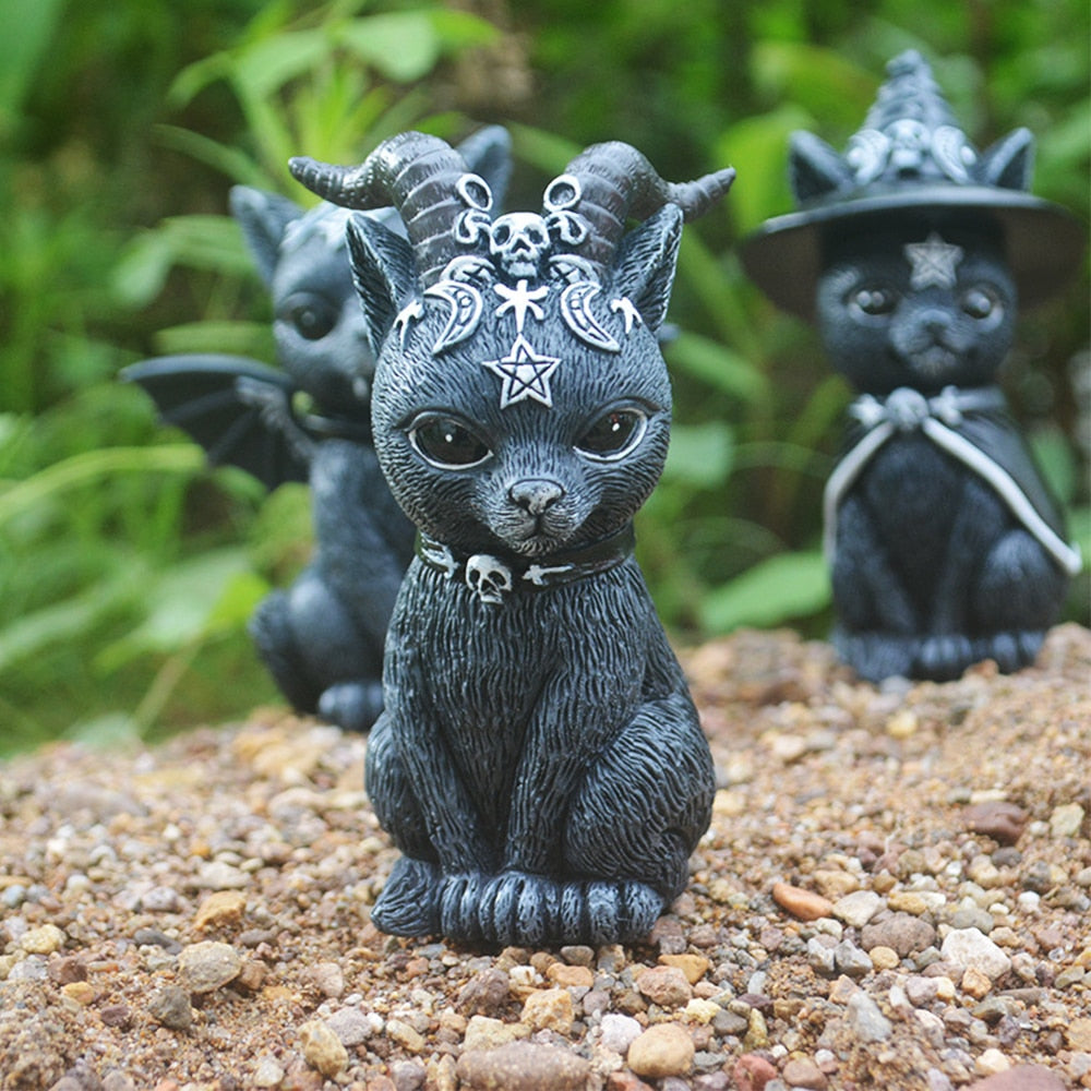 Halloween Desktop Decoration Evil Cat Sculpture
