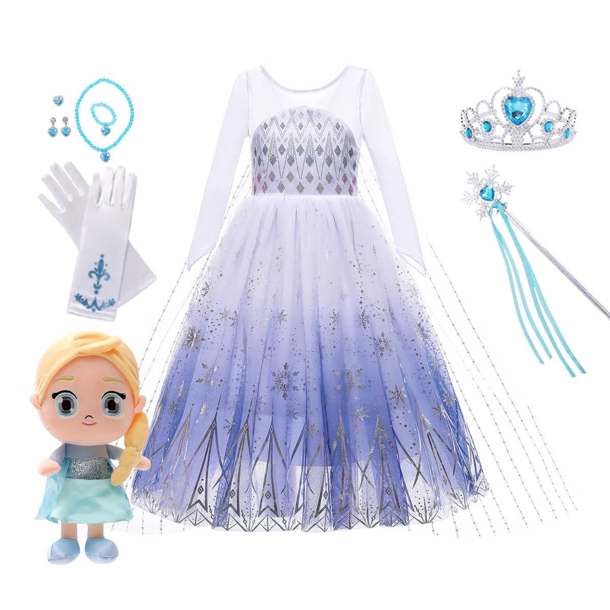 Halloween Snow Queen White Cosplay Dress for adults