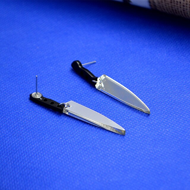 Bloody Acrylic Knife Drop Earrings